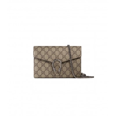 Gucci Dionysus GG Supreme Chain Wallet Beige 401231 LDBS16617