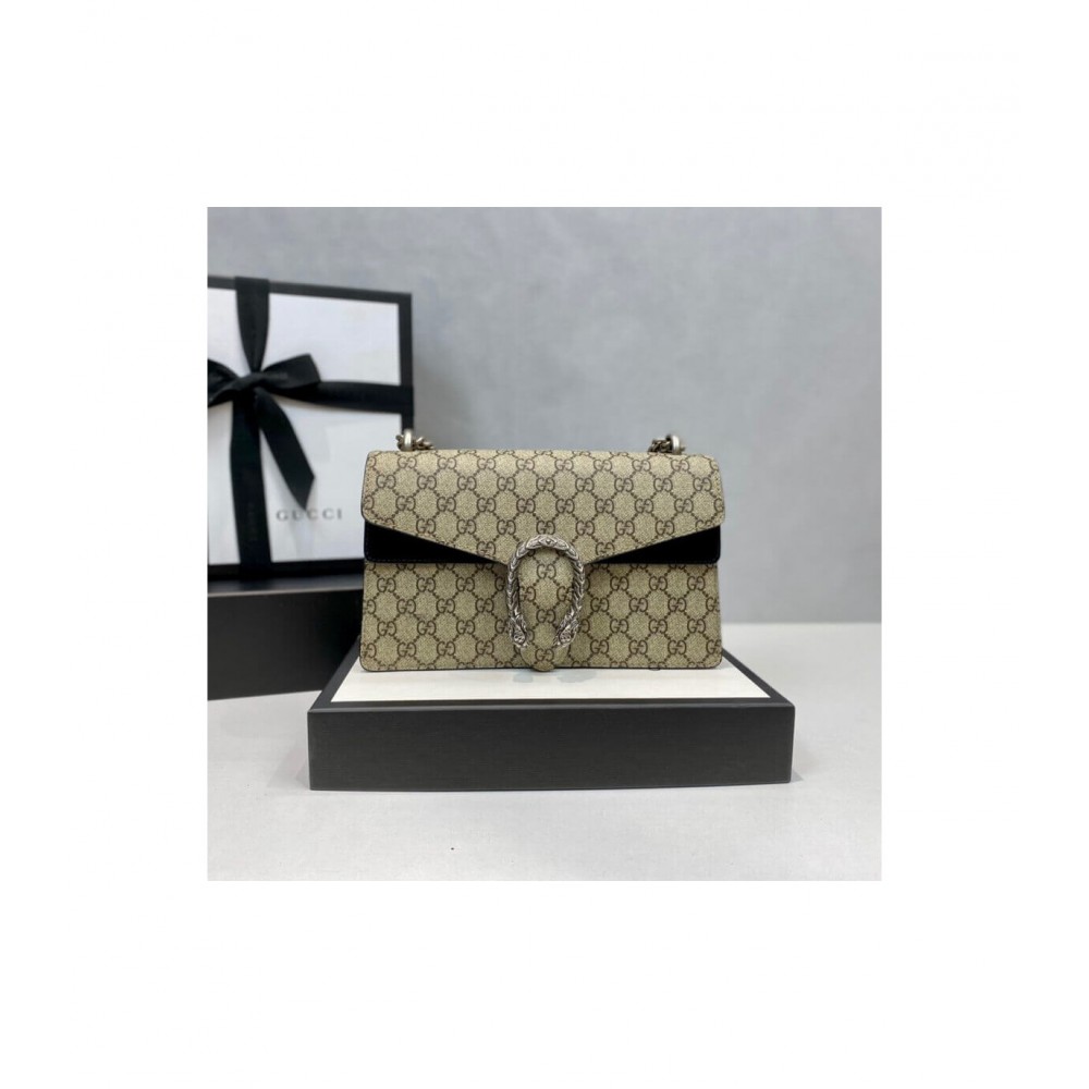 Gucci Dionysus Small GG Shoulder Bag Black 400249 LDBS16216