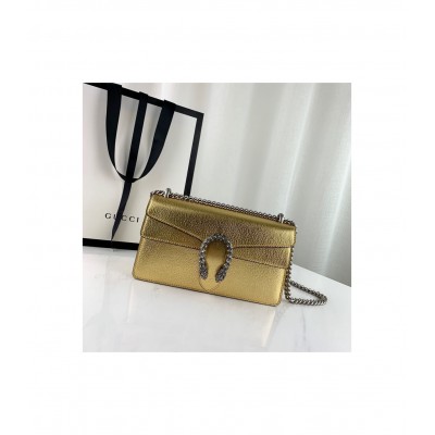 Gucci Dionysus Small Shoulder Bag in Gold Lame Leather 499623 LDBS16220