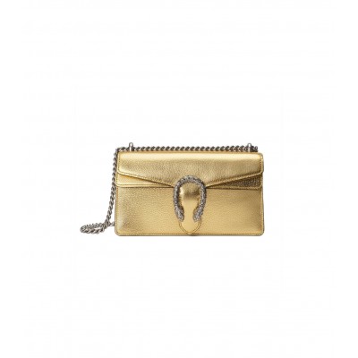 Gucci Dionysus Small Shoulder Bag in Gold Lame Leather 499623 LDBS16220