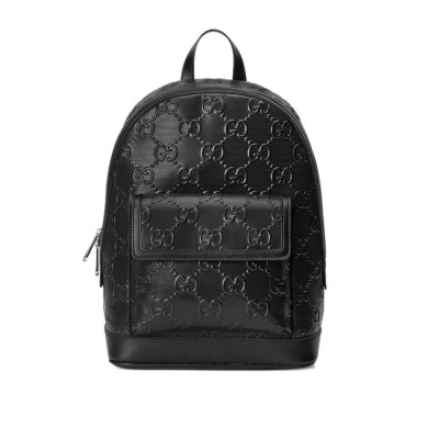 Gucci GG Embossed Backpack in Black Leather 658579 LDBS16142