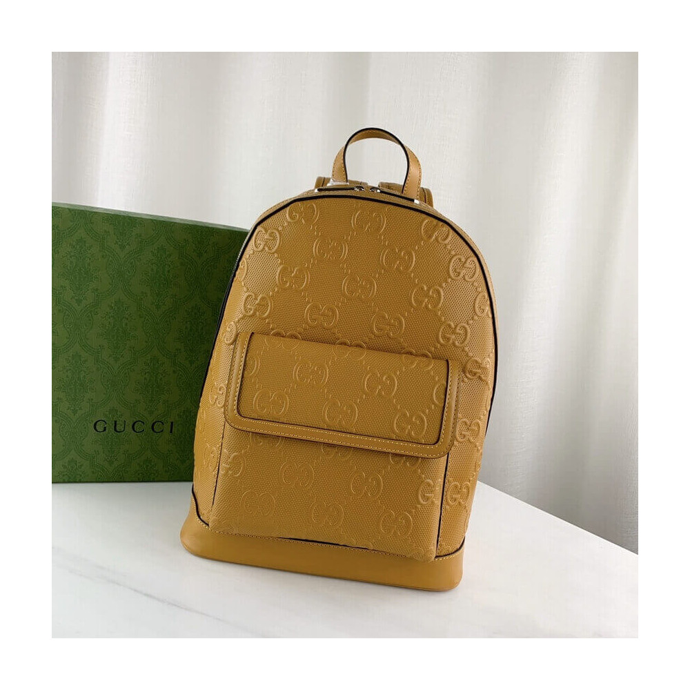 Gucci GG Embossed Backpack in Yellow Leather 658579 LDBS16144