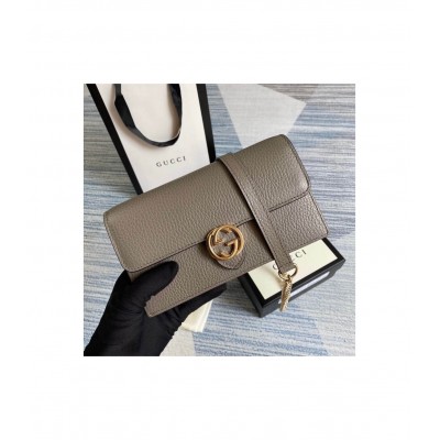 Gucci GG Interlocking Wallet On Chain Grey 510314 LDBS16619