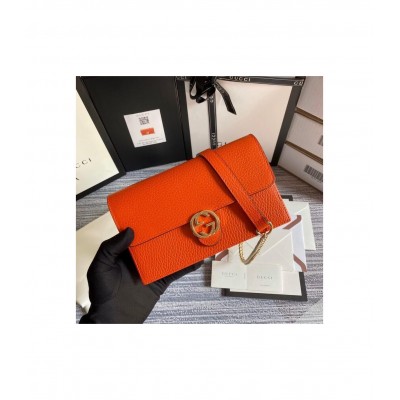 Gucci GG Interlocking Wallet On Chain Orange 510314 LDBS16620