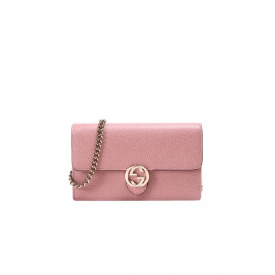 Gucci GG Interlocking Wallet On Chain Pink 510314 LDBS16621