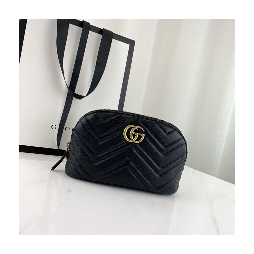 Gucci GG Marmont Cosmetic Case Black 625690 LDBS16359