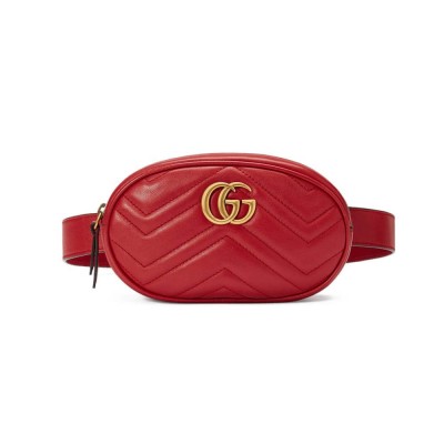 Gucci GG Marmont Matelasse Leather Belt Bag Red 476434 LDBS16167