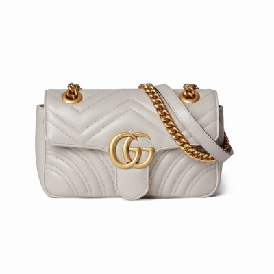 Gucci GG Marmont Matelasse Mini Bag Light Grey 446744 LDBS16376