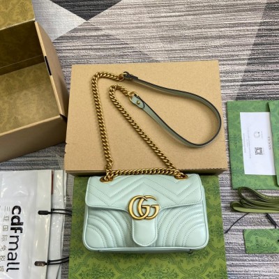 Gucci GG Marmont Matelasse Mini Bag Pale Green 446744 LDBS16378