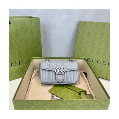 Gucci GG Marmont Mini Shoulder Bag Grey 446744 LDBS16390