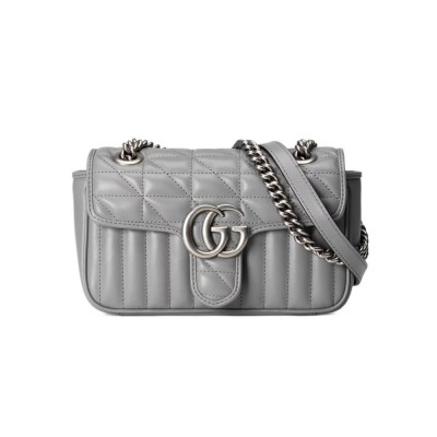 Gucci GG Marmont Mini Shoulder Bag Grey 446744 LDBS16390