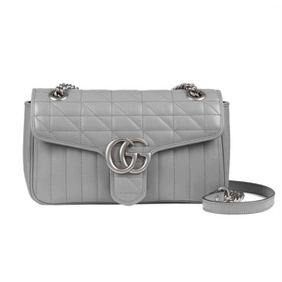 Gucci GG Marmont Small Shoulder Bag Grey 443497 LDBS16407