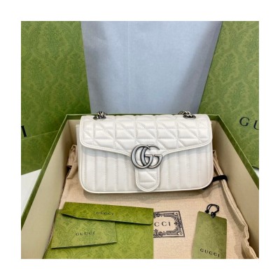 Gucci GG Marmont Small Shoulder Bag White 443497 LDBS16412