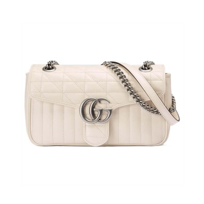 Gucci GG Marmont Small Shoulder Bag White 443497 LDBS16412