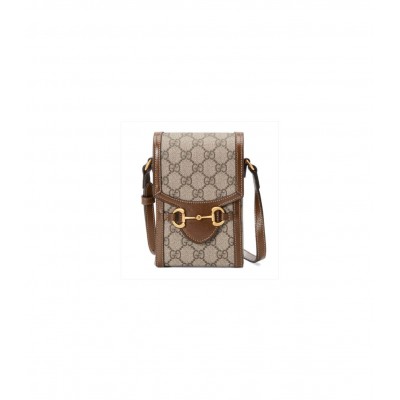 Gucci GG Supreme Horsebit 1955 Mini Bag Brown 625615 LDBS16272