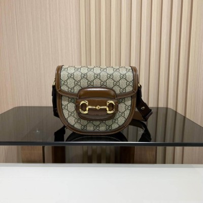 Gucci GG Supreme Horsebit 1955 Mini Rounded Bag 760191 LDBS16274