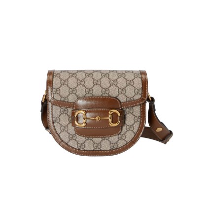 Gucci GG Supreme Horsebit 1955 Mini Rounded Bag 760191 LDBS16274