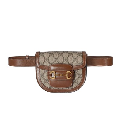 Gucci GG Supreme Horsebit 1955 Rounded Belt Bag 760198 LDBS16168