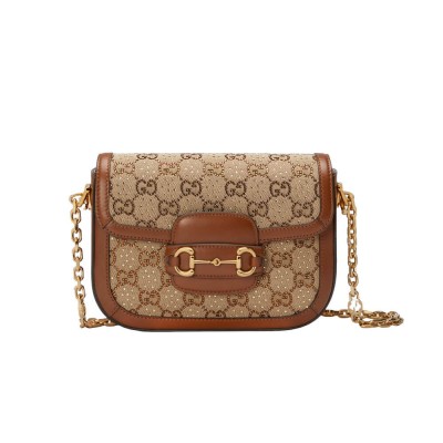 Gucci Horsebit 1955 Crystals Mini Bag 675801 LDBS16275