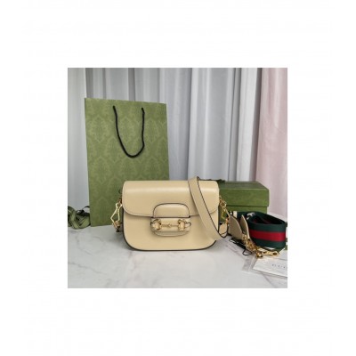 Gucci Horsebit 1955 Mini Bag in Beige Leather 658574 LDBS16286