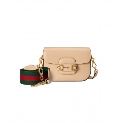 Gucci Horsebit 1955 Mini Bag in Beige Leather 658574 LDBS16286