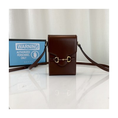 Gucci Horsebit 1955 Mini Bag in Brown Leather 625615 LDBS16289