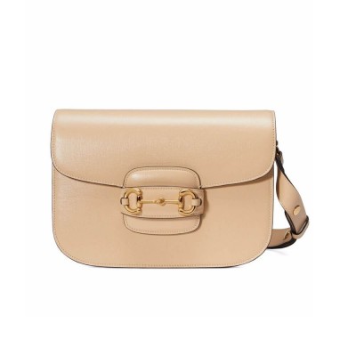 Gucci Horsebit 1955 Shoulder Bag In Beige Leather 602204 LDBS16297