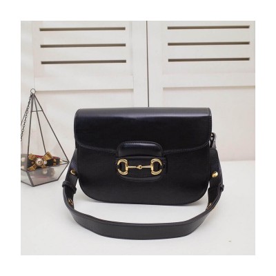 Gucci Horsebit 1955 Shoulder Bag In Black Leather 602204 LDBS16298