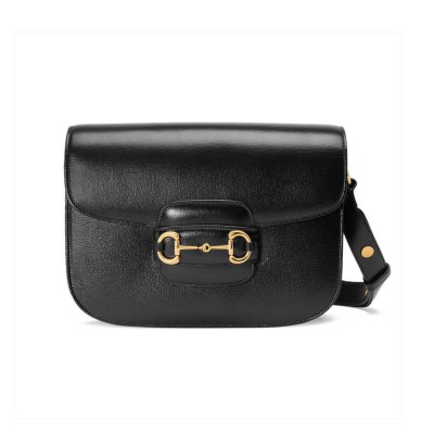 Gucci Horsebit 1955 Shoulder Bag In Black Leather 602204 LDBS16298