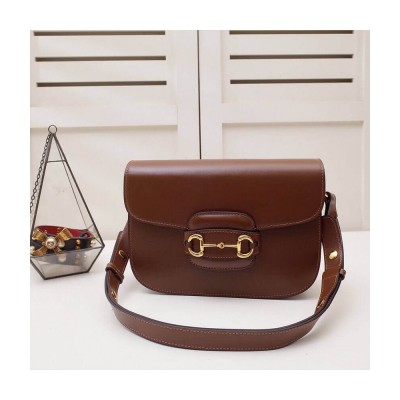 Gucci Horsebit 1955 Shoulder Bag In Brown Leather 602204 LDBS16299