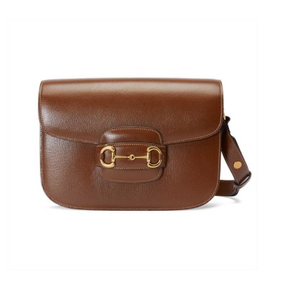 Gucci Horsebit 1955 Shoulder Bag In Brown Leather 602204 LDBS16299