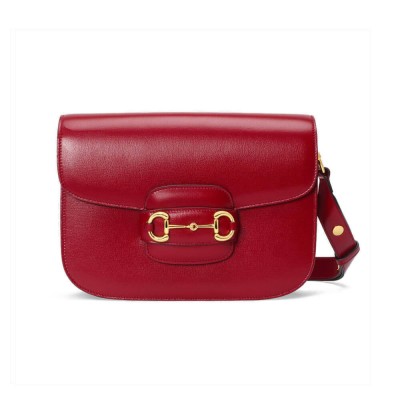 Gucci Horsebit 1955 Shoulder Bag In Red Leather 602204 LDBS16300