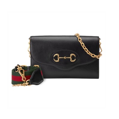 Gucci Horsebit 1955 Small Bag In Black Leather 677286 LDBS16306