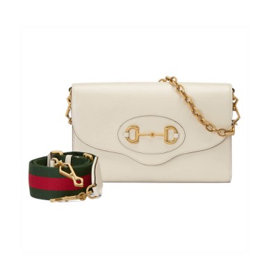 Gucci Horsebit 1955 Small Bag In White Leather 677286 LDBS16314