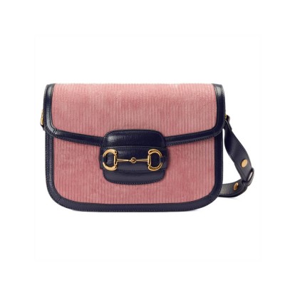 Gucci Horsebit 1955 Small Bag Pink Corduroy 602204 LDBS16316