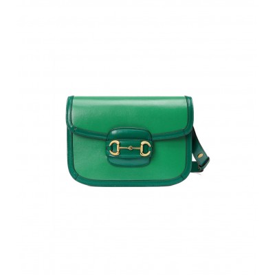 Gucci Horsebit 1955 Small Shoulder Bag Green Leather 602204 LDBS16322