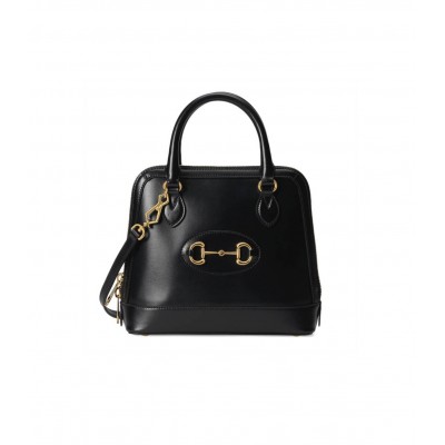 Gucci Horsebit 1955 Small Top Handle Bag in Black Leather 621220 LDBS16325