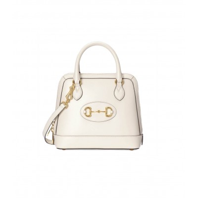 Gucci Horsebit 1955 Small Top Handle Bag in White Leather 621220 LDBS16327