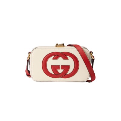 Gucci Interlocking G Mini Bag in White Leather 658230 LDBS16436