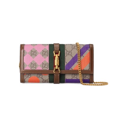 Gucci Jackie 1961 Chain Wallet With Geometric Print 652681 LDBS16629