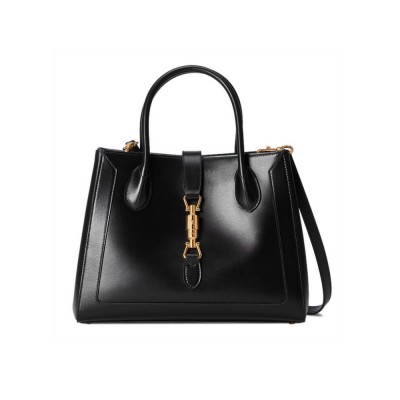 Gucci Jackie 1961 Medium Tote Bag in Black Leather 649016 LDBS16588