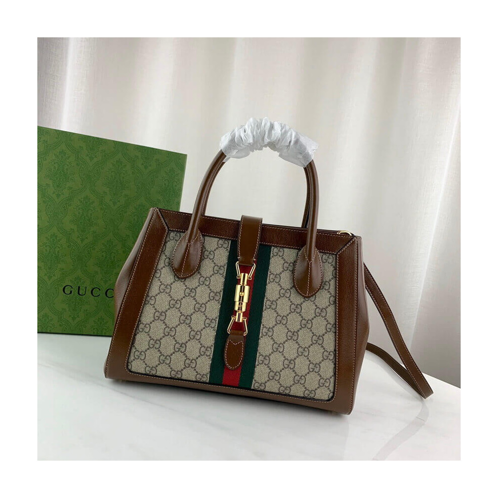 Gucci Jackie 1961 Medium Tote Bag in GG Supreme 649016 LDBS16590