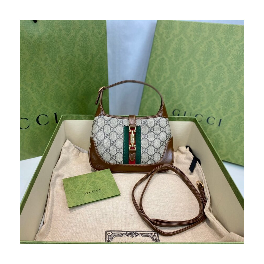 Gucci Jackie 1961 Mini Shoulder Bag in GG Canvas 637092 LDBS16335