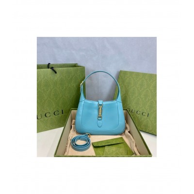 Gucci Jackie 1961 Small Hobo Bag In Blue Leather 636709 LDBS16262