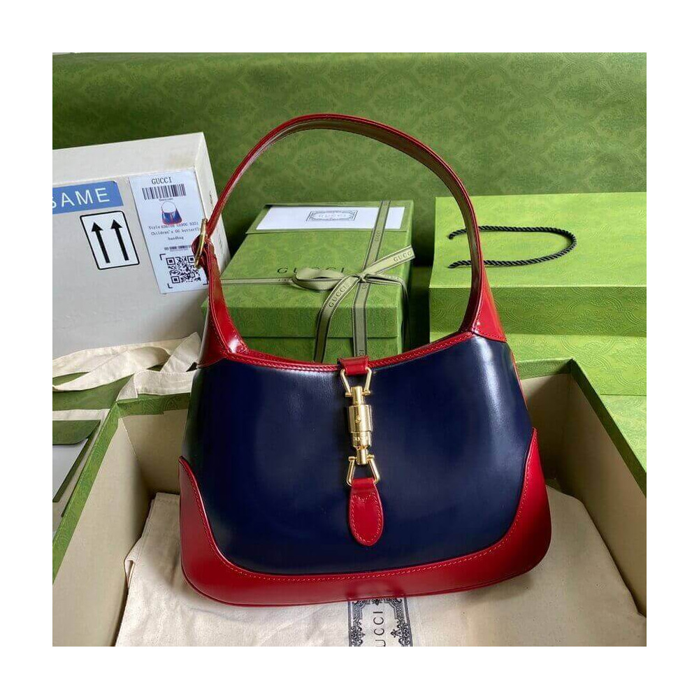 Gucci Jackie 1961 Small Shoulder Bag in Navy Leather 636706 LDBS16339