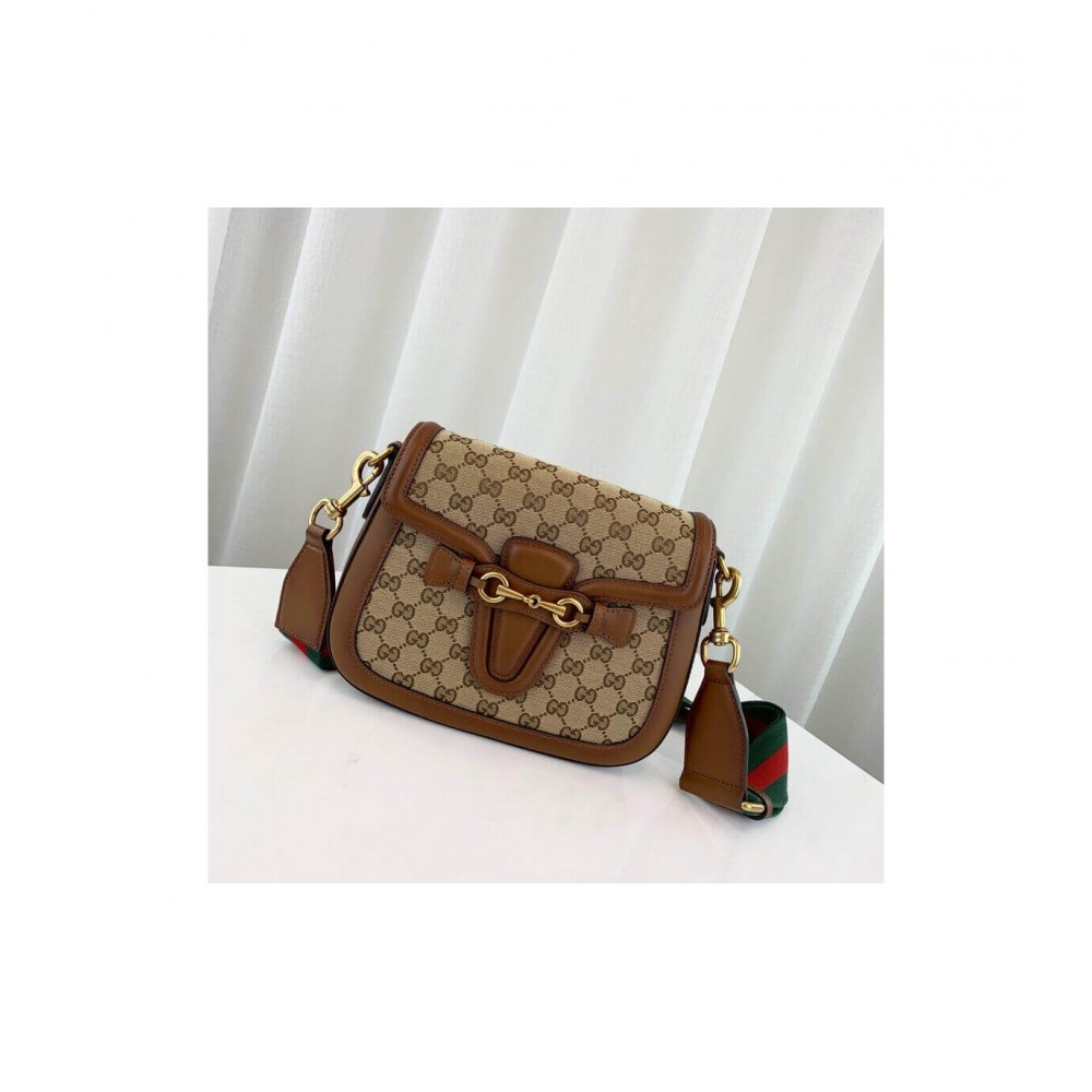 Gucci Lady Web Original GG Medium Shoulder Bag Brown 383848 LDBS16535