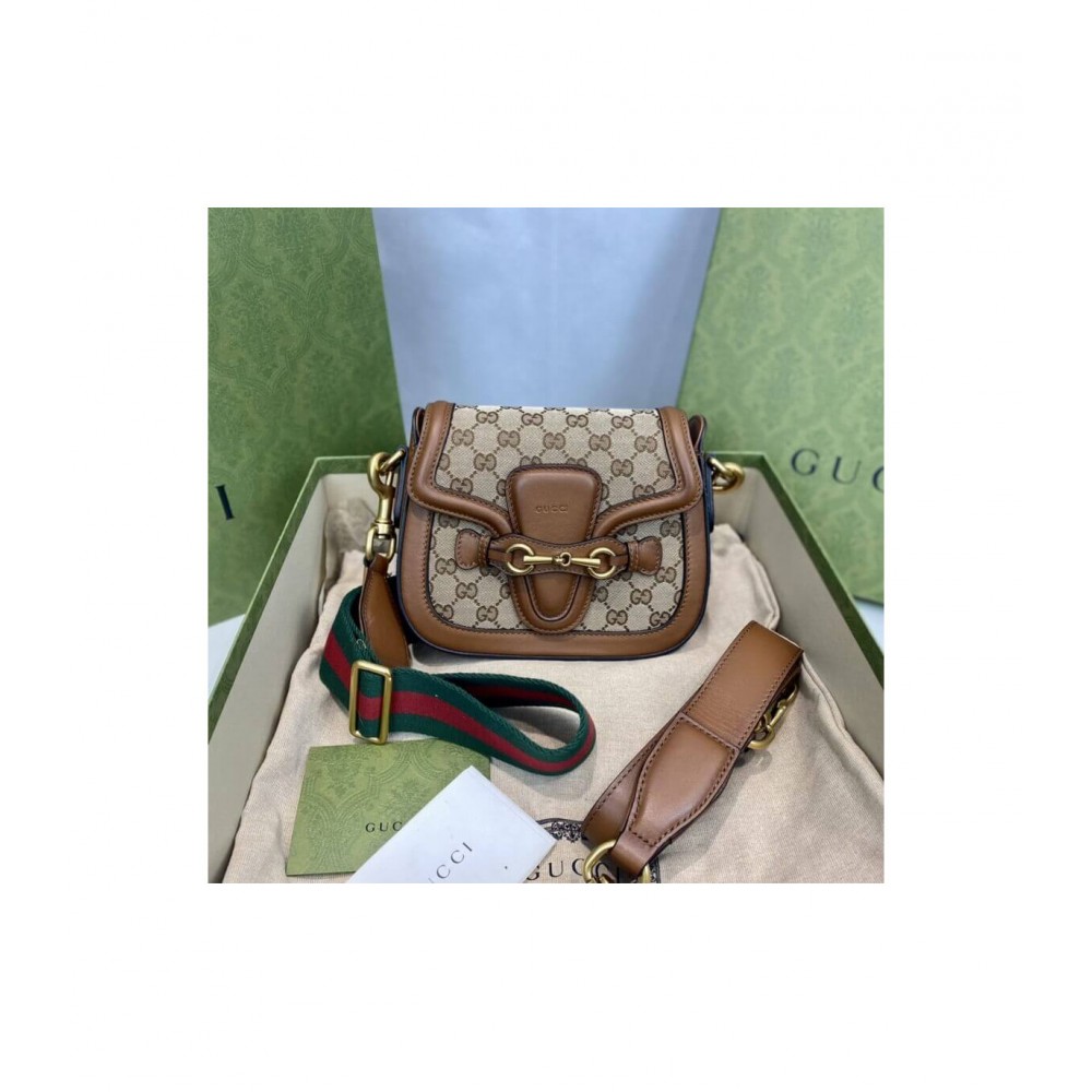 Gucci Lady Web Original GG Small Shoulder Bag Brown 384821 LDBS16536