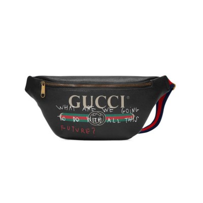 Gucci Leather Coco Capitan Vintage Logo Belt Bag Black 493869 LDBS16169