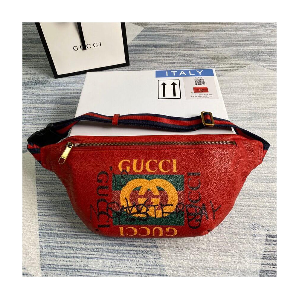 Gucci Leather Coco Capitan Vintage Logo Belt Bag Red 493869 LDBS16170