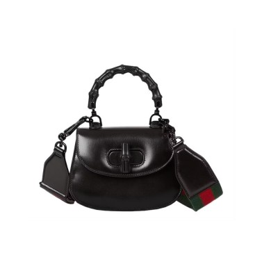 Gucci Mini Top Handle Bag with Bamboo Black 686864 LDBS16551